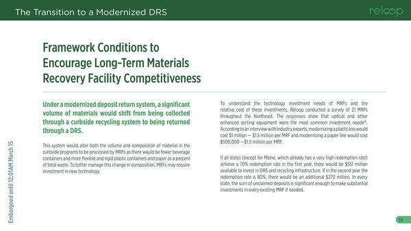 Framework Conditions to Encourage Long-Term Materials Recovery Facility Competitiveness