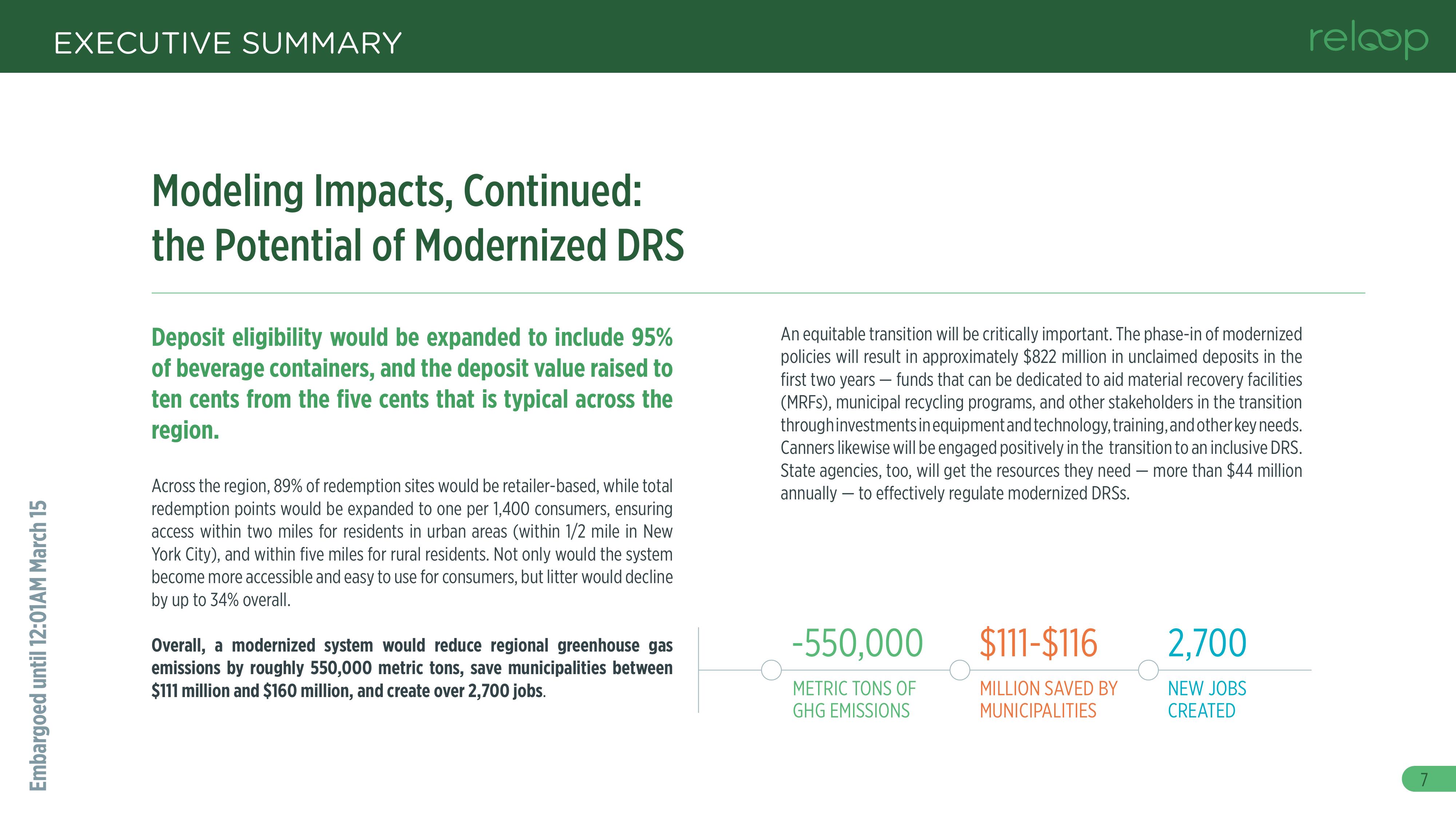 Modeling Impacts, Continued: the Potential of Modernized DRS