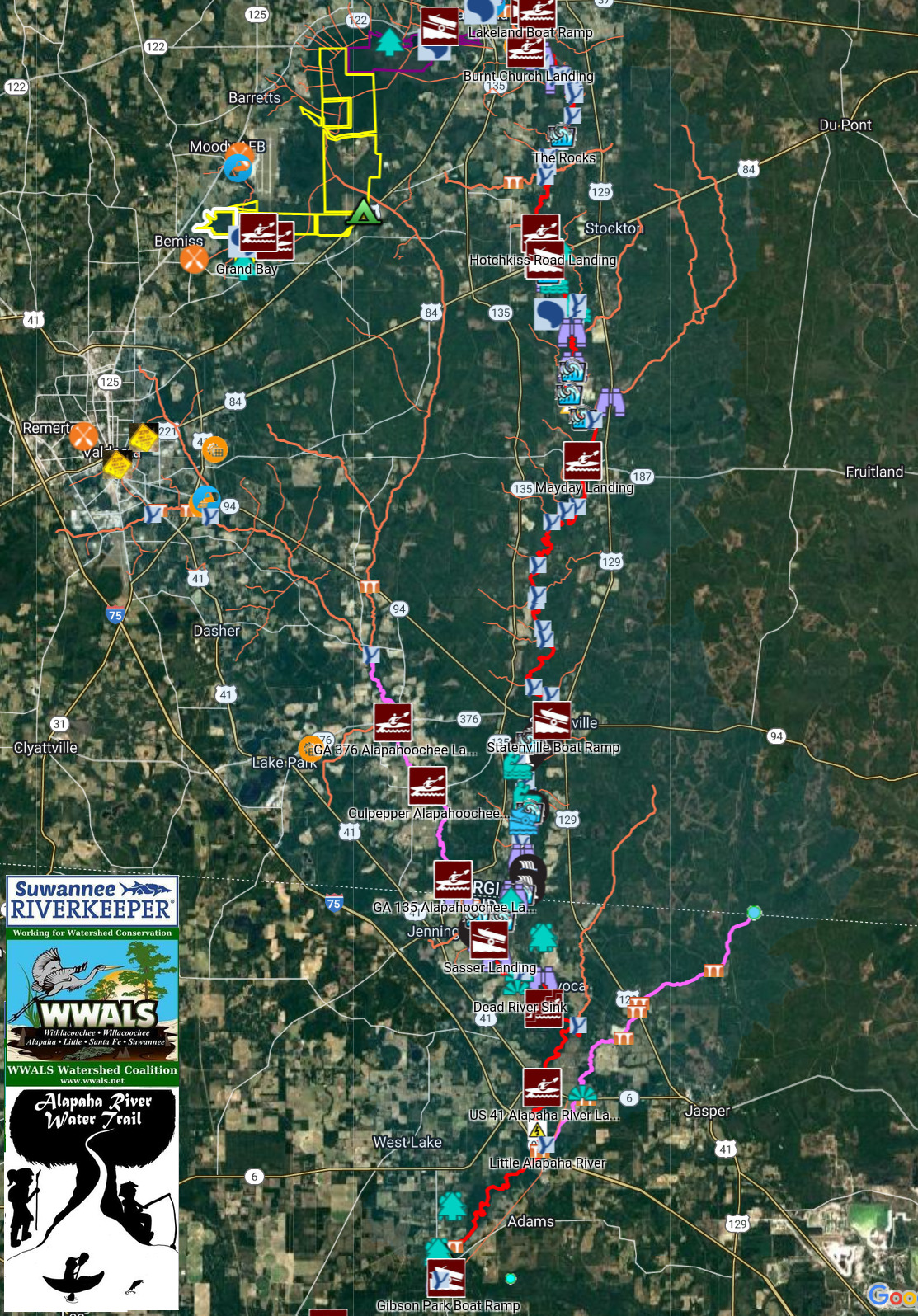 Map: Grand Bay to Alapaha River, ARWT