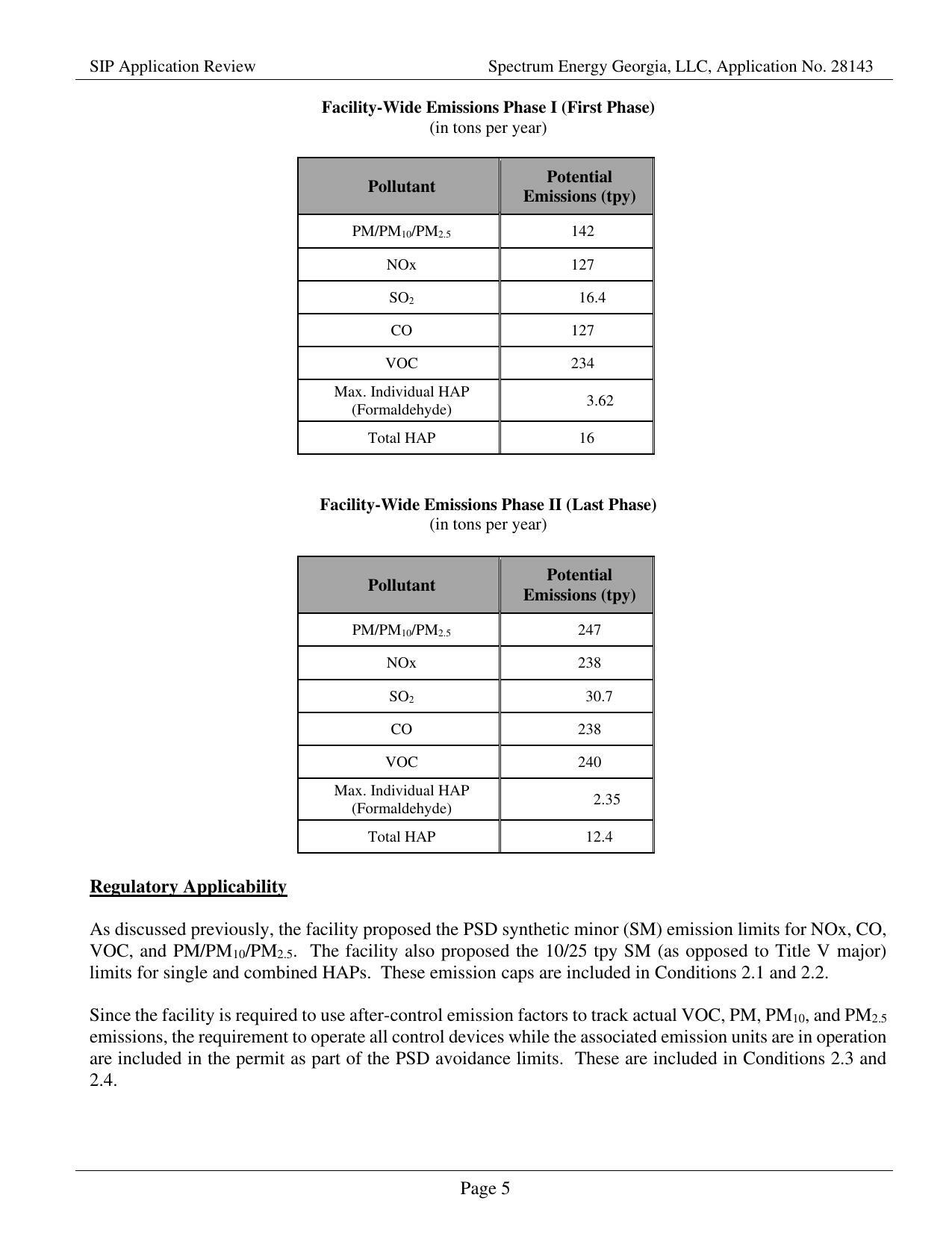 Regulatory Applicability