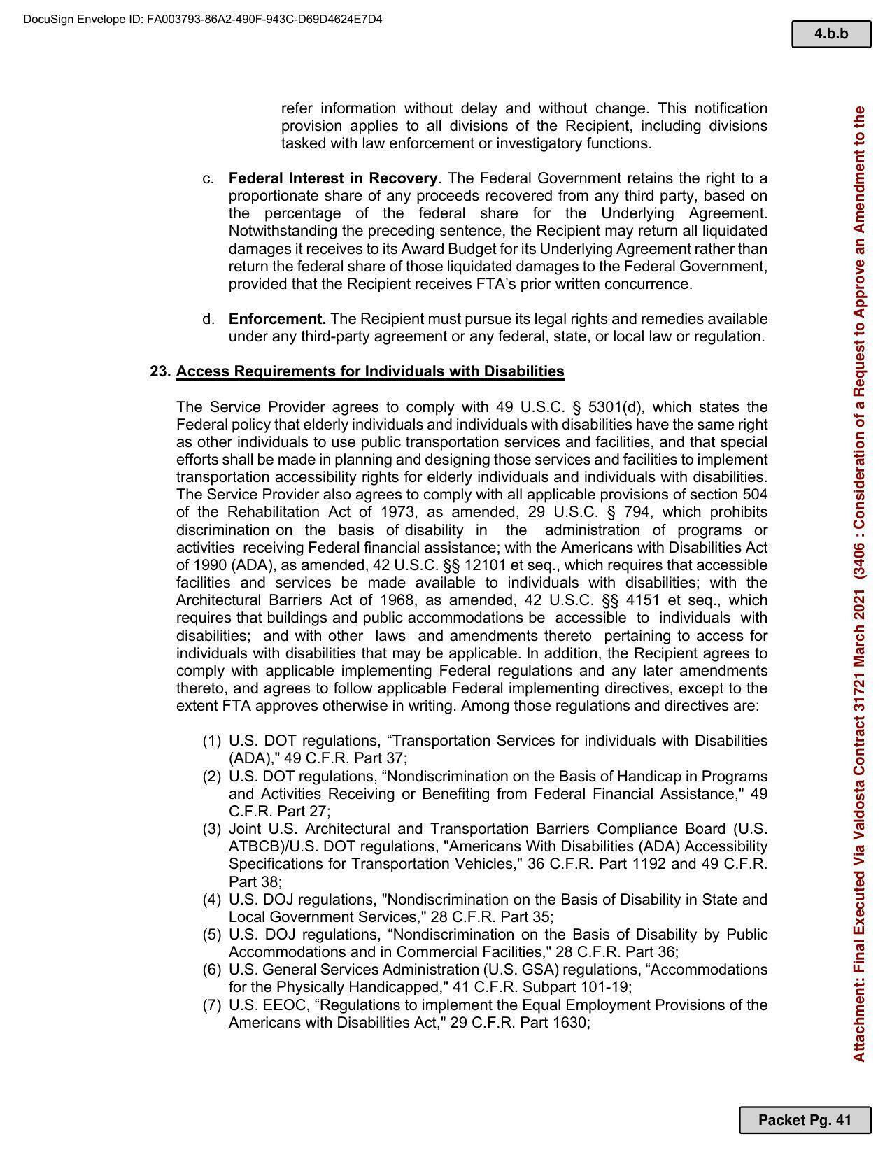 of 1990 (ADA), as amended, 42 U.S.C. §§ 12101 et seq., which requires that accessible