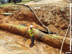 [Photo: WWTP sewer line repair Before 2]