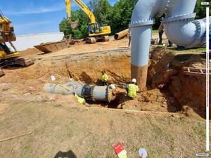 [Photo: WWTP sewer line repair During]