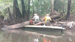 [Movie: jsq sawing in WWALS boat as Jesse Cole steers, (146M) --Phil Royce]