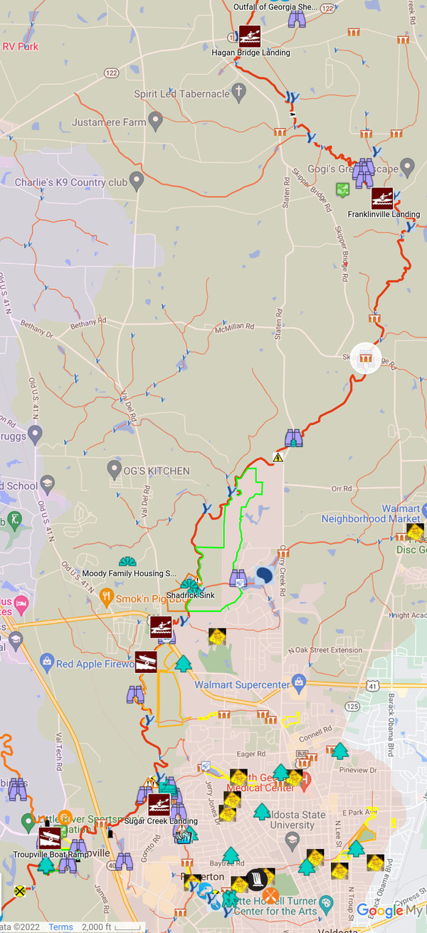 [Map: Withlacoochee River including Franklinville Road 2022-07-14]