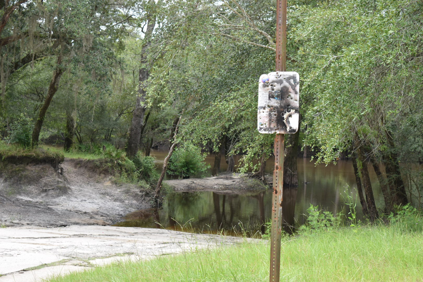 Knights Ferry Boat Ramp Sign, Withlacoochee River 2022-08-11