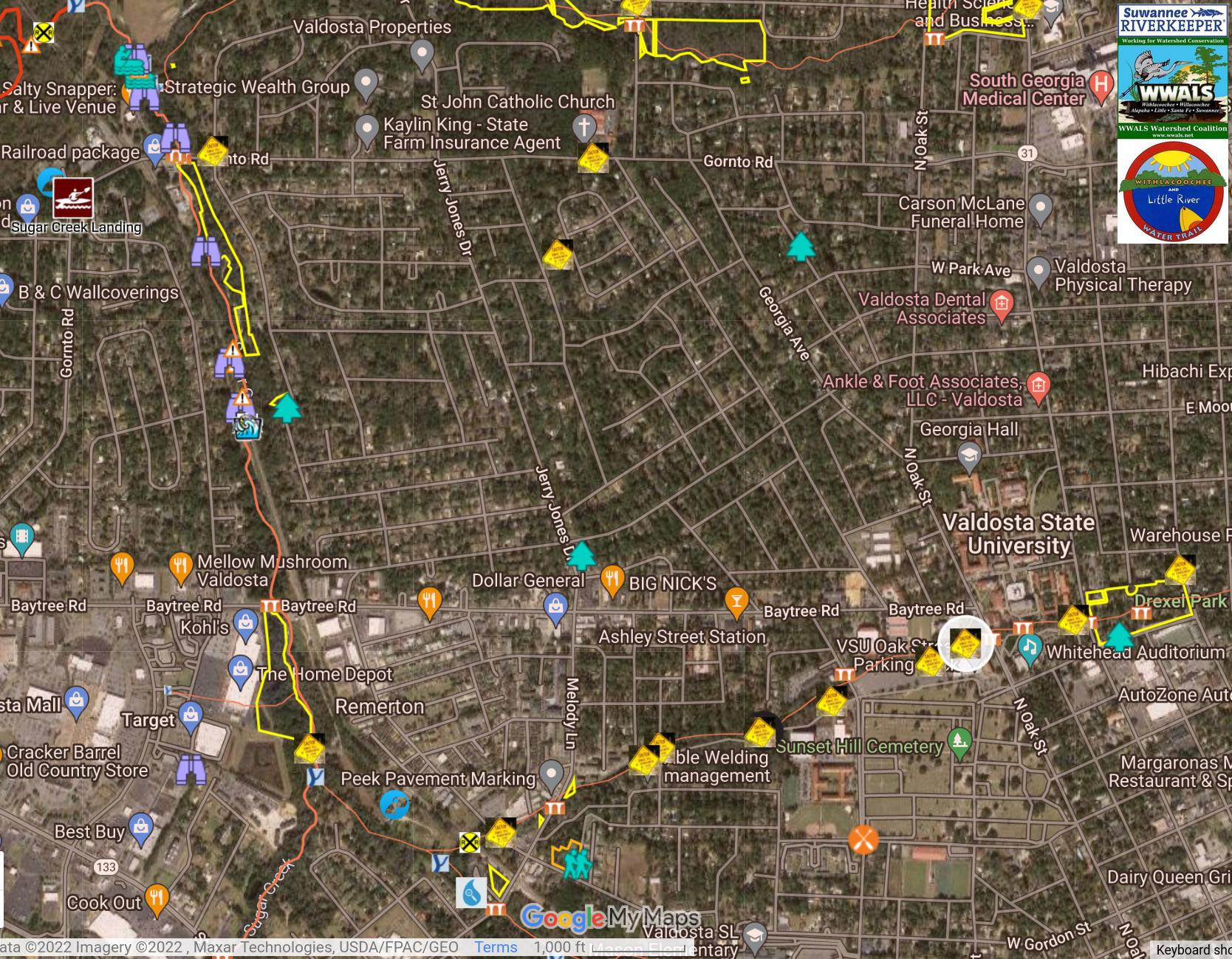 Map: One Mile Branch fish kill