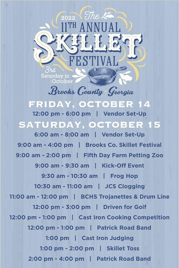 [Schedule, Skillet Fest 2022-10-15]