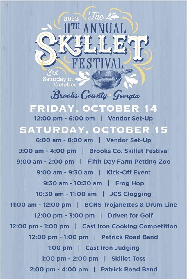 Schedule, Skillet Fest 2022-10-15