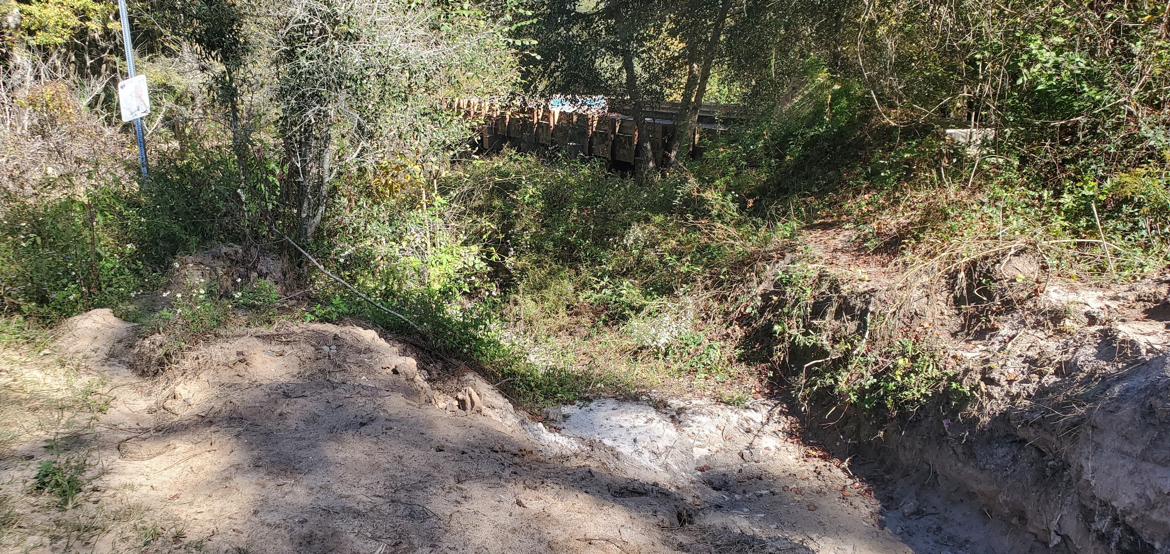 Drain culvert dug out below Tyler Bridge, 14:26:33, 30.9812703, -83.2680005