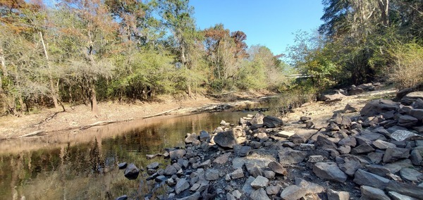 Upstream to sample site, 11:10:09, 30.8514348, -83.3477218