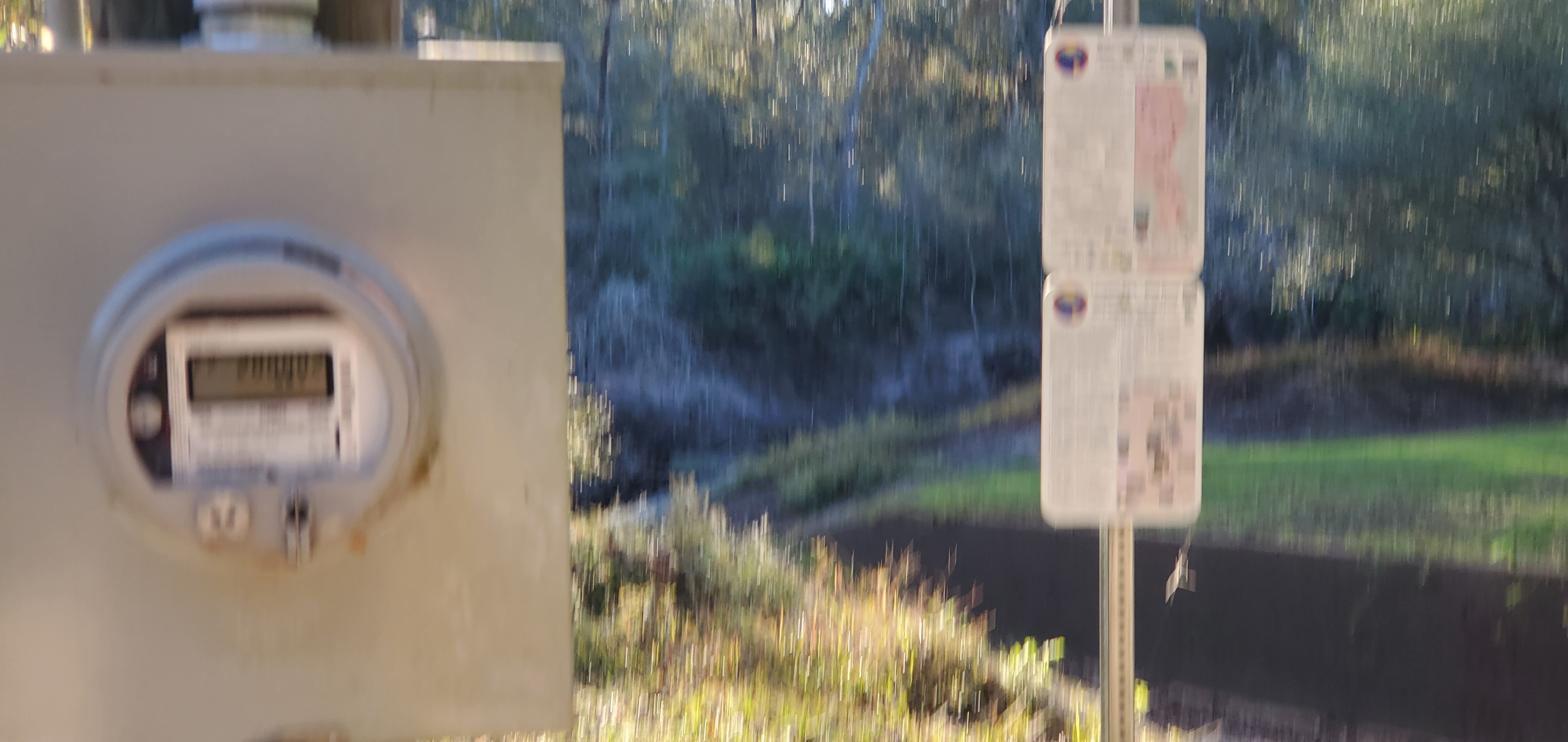 Power meter and Langdale Park Boat Ramp WLRWT signs, 2022-11-13 16:16:36, 30.8877067, -83.3236678