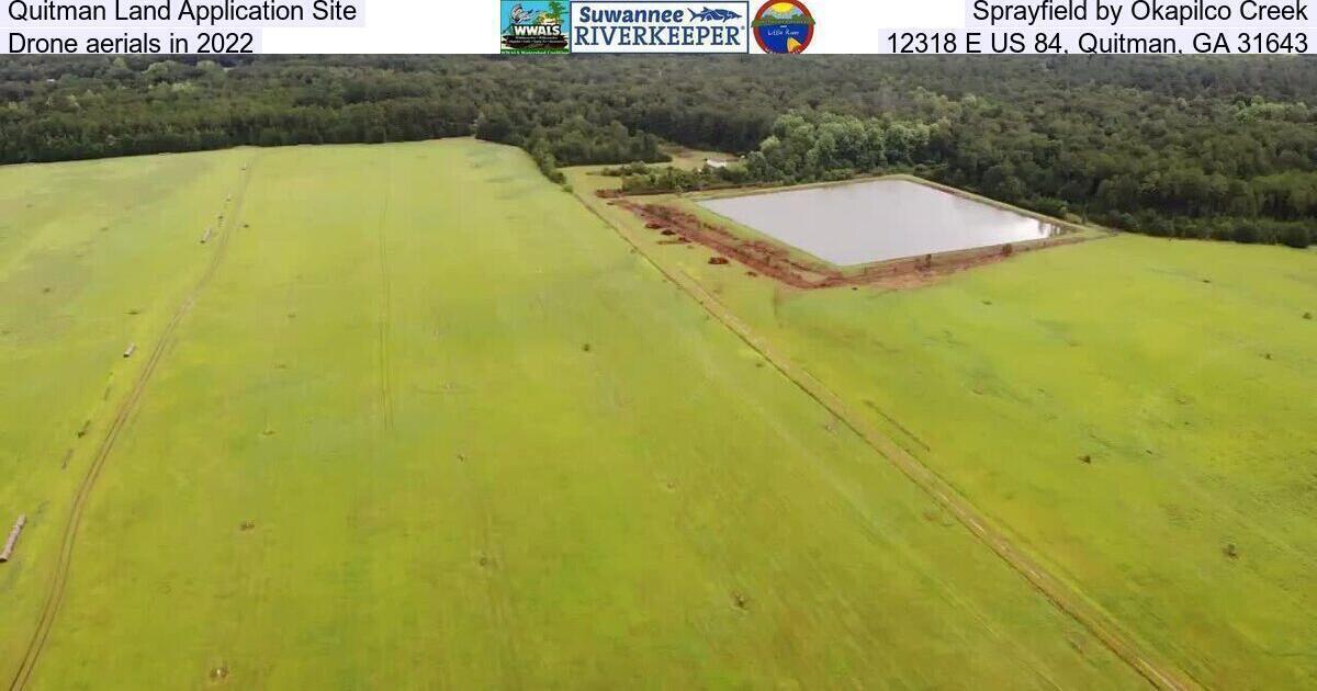 Quitman Land Application Site, Sprayfield by Okapilco Creek, Drone aerials in 2022, 12318 E US 84, Quitman, GA 31643