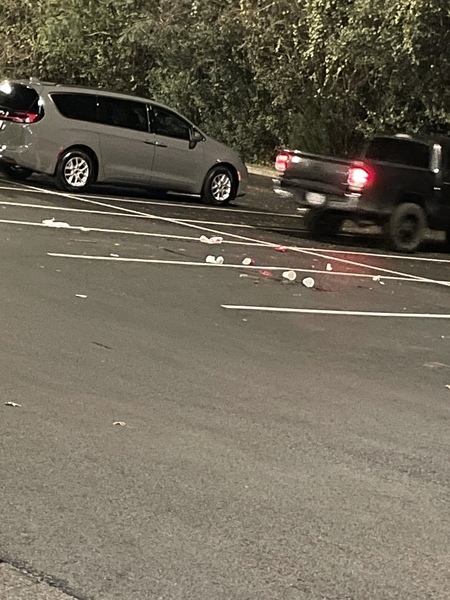 Trash and cars near Hightower Creek