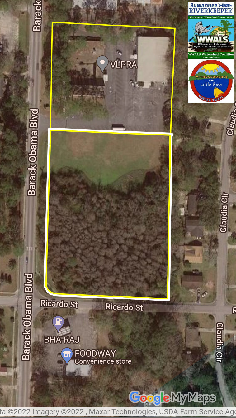 Map- Two-acre parcel owned by City of Valdosta below VLPRA HQ