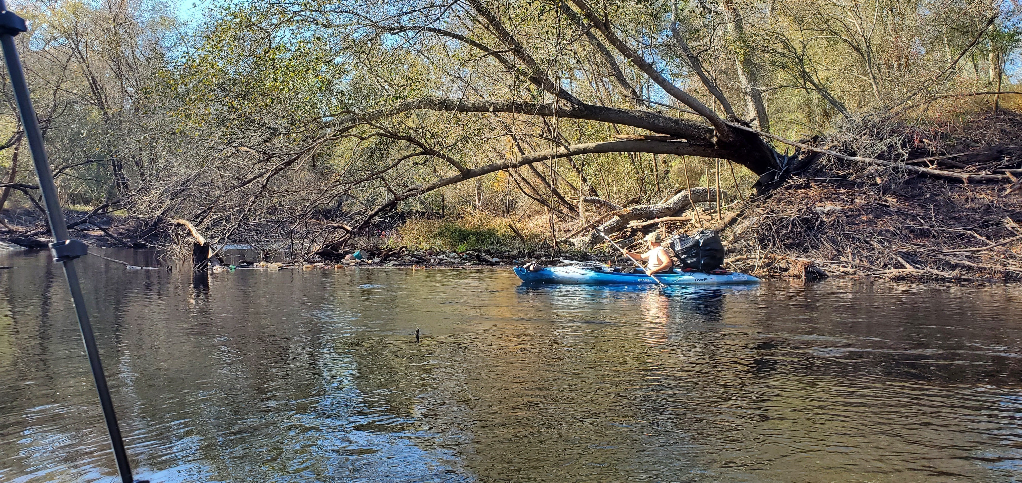 Russell getting trash from a tree limb, 14:34:48, 30.6873919, -83.4223058