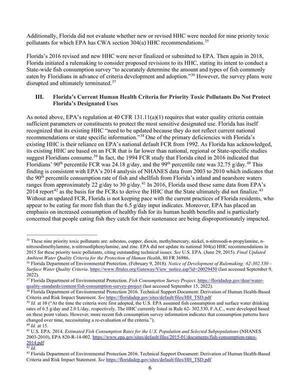 [III. Florida’s Current Human Health Criteria for Priority Toxic Pollutants Do Not Protect Florida’s Designated Uses]