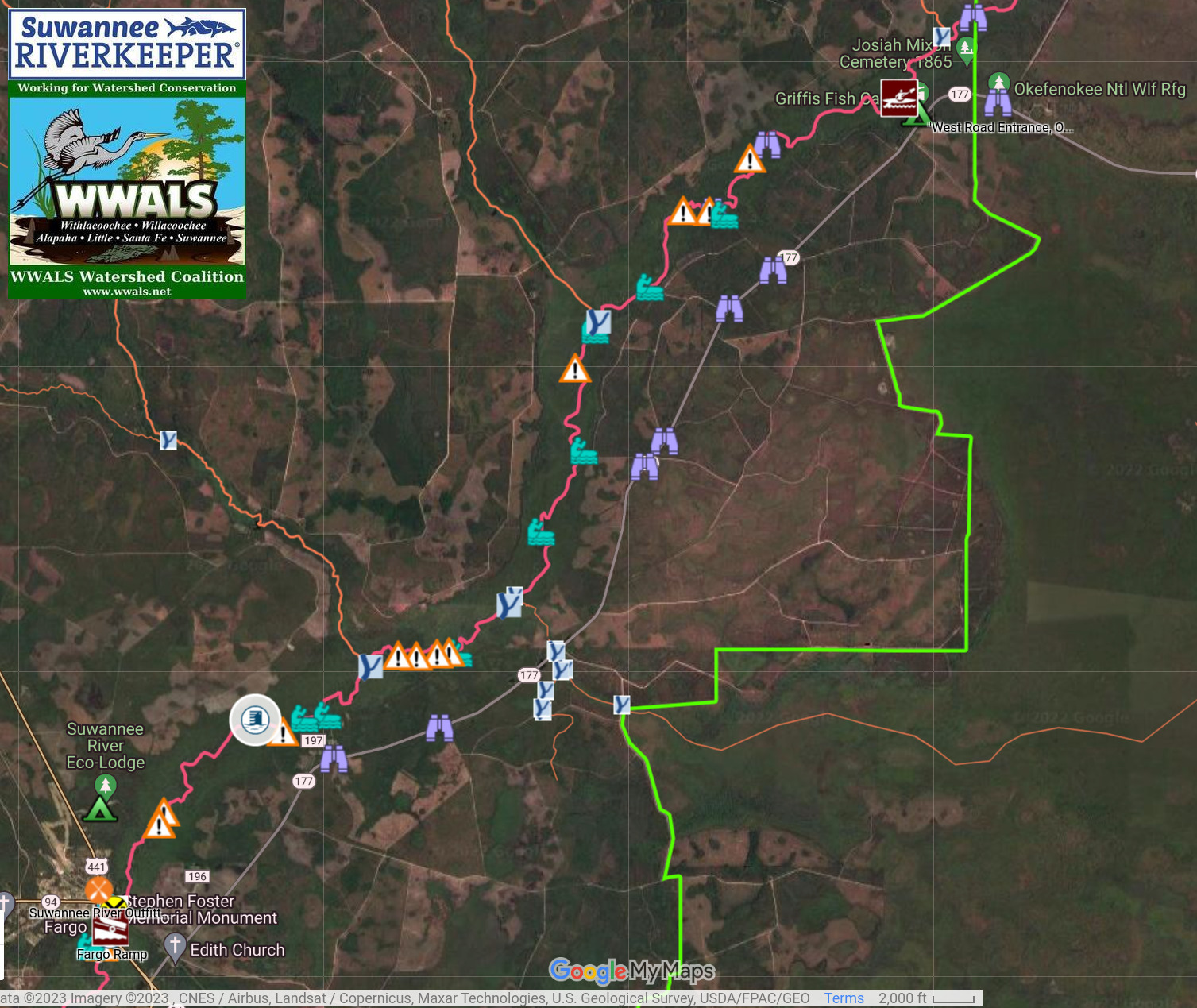 Map: Griffis Fish Camp to Fargo in WWALS SRWT