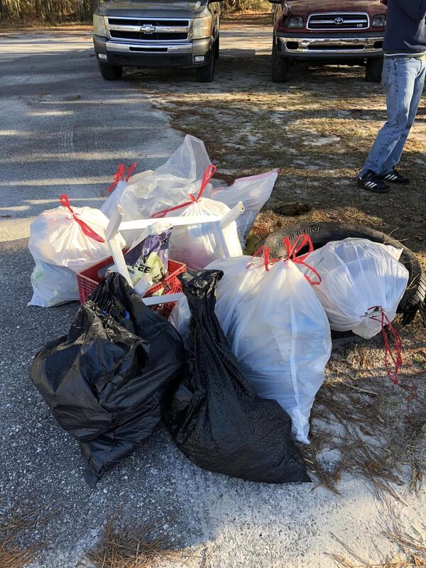 Trash bags at Statenville --Russell Allen McBride