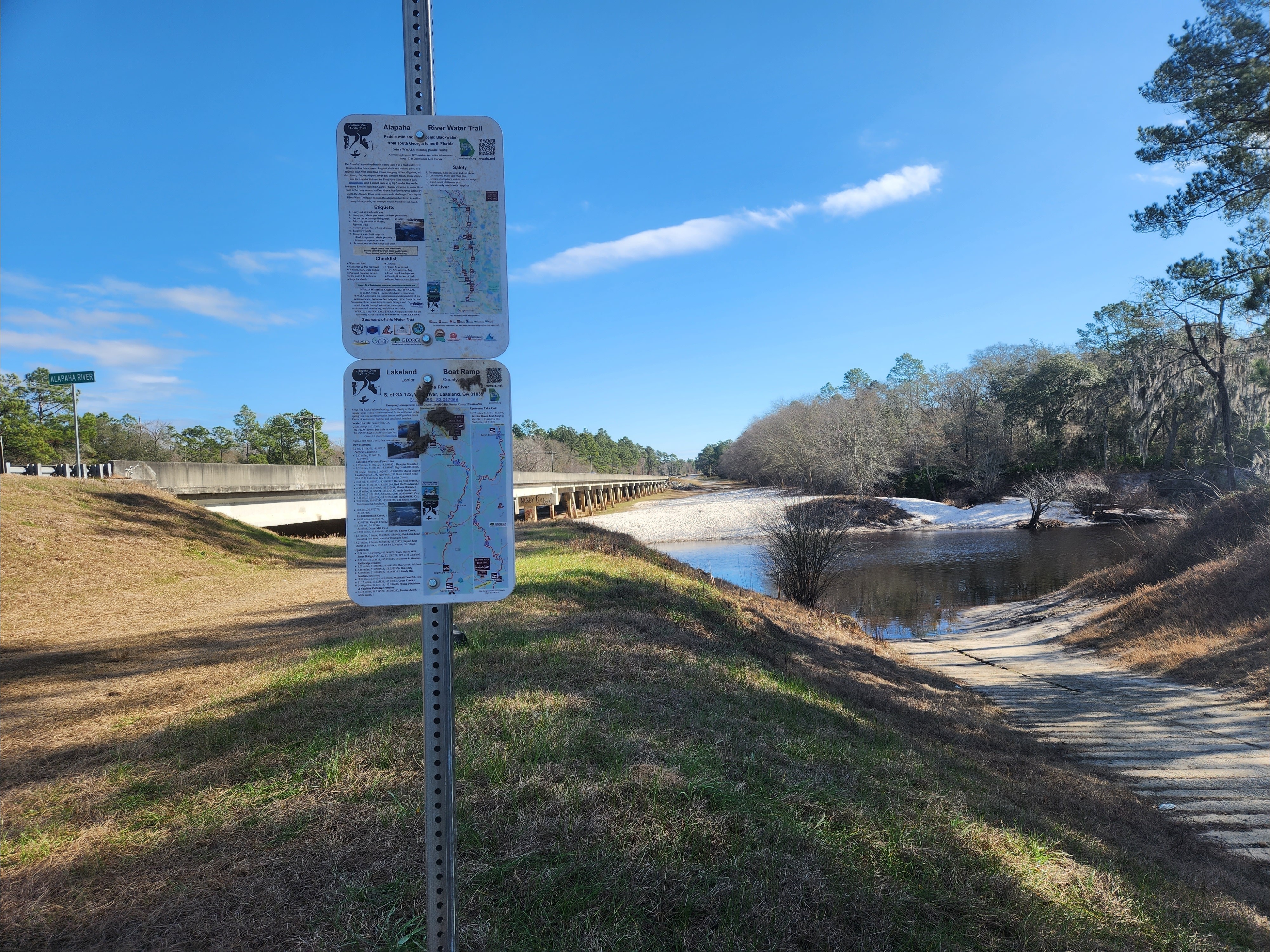 Lakeland Boat Ramp, Alapaha River @ GA 122 2023-01-12