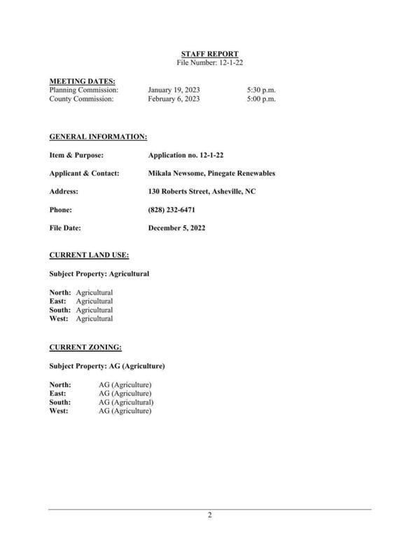 Dates, Applicant, current zoning