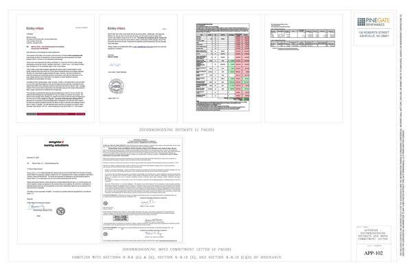 Appendix: Decomissioning Estimate and Bond Commitment Letter