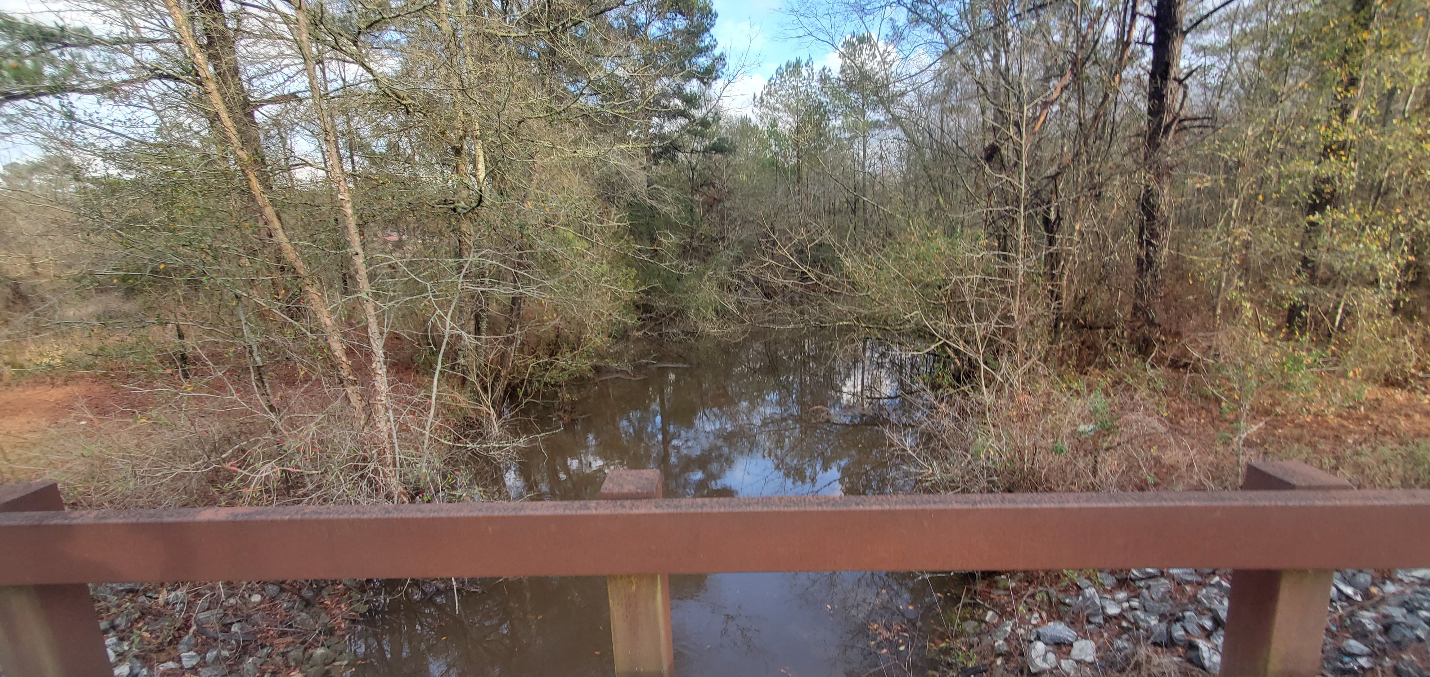 Downstream from Hutchinson Mill Creek Bridge, 16:20:16, 31.0227117, -83.3084498