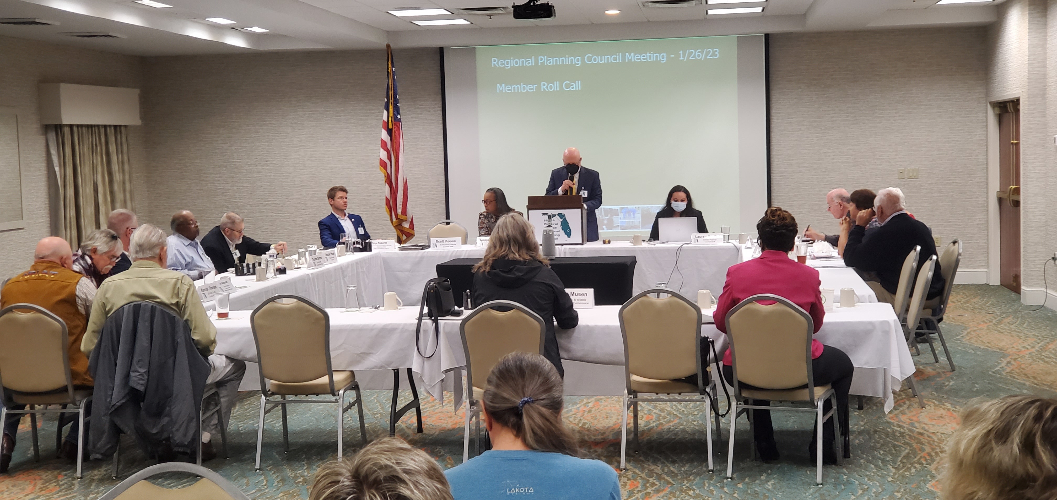 Member Roll Call: not all at table are members, some members are on phone