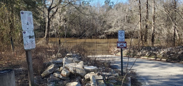 Troupville Boat Ramp Signs, Little River 2023-01-26, 14:52:33, 30.8513036, -83.3471505