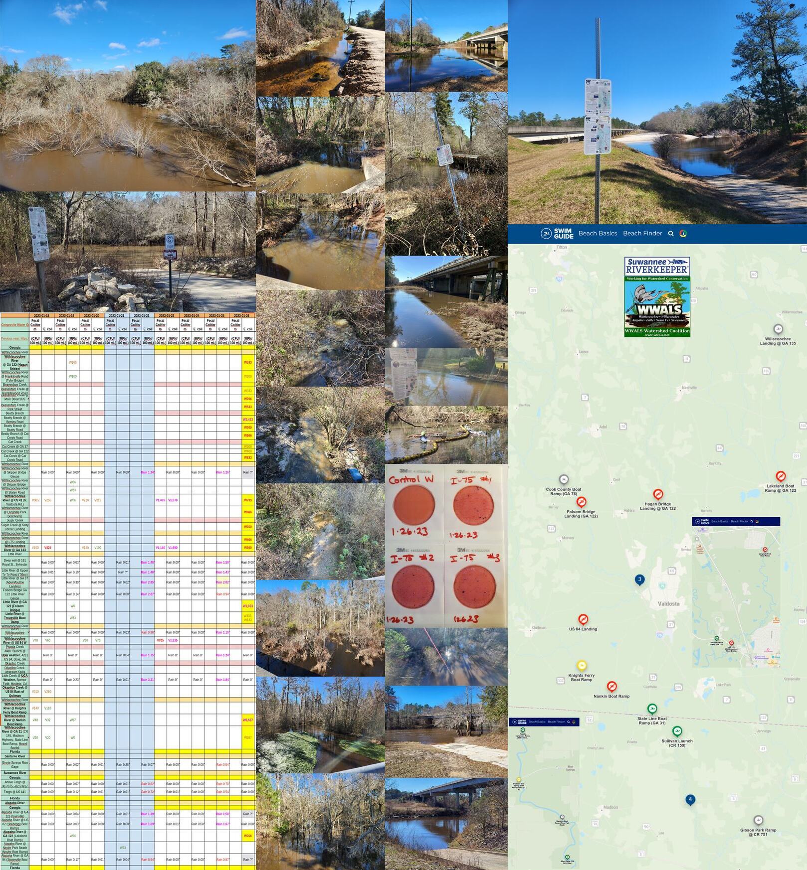 Chart, Creeks and Rivers, Swim Guide Map 2022-01-26