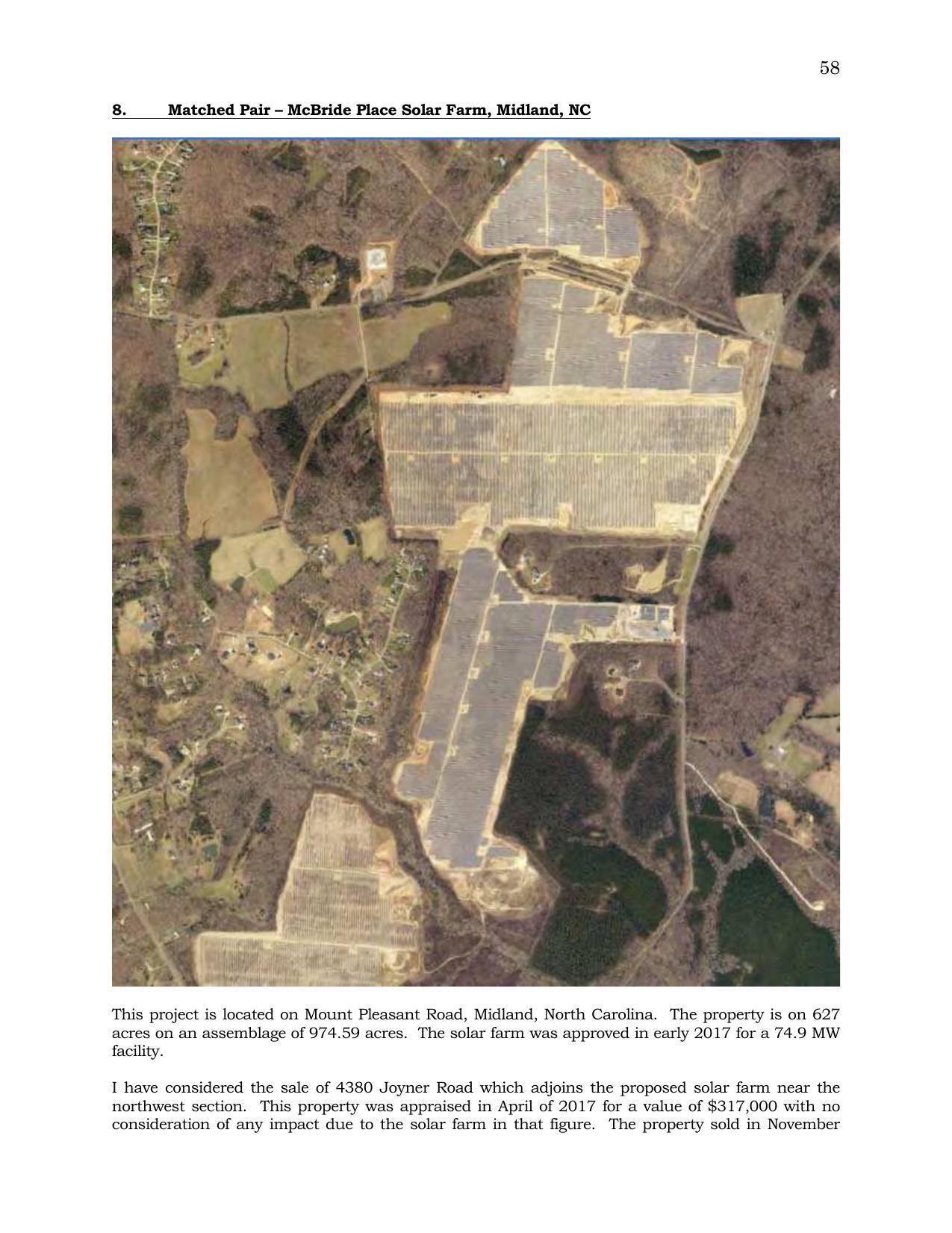 Aerial Map: 8. Matched Pair - McBride Place Solar Farm, Midland, NC