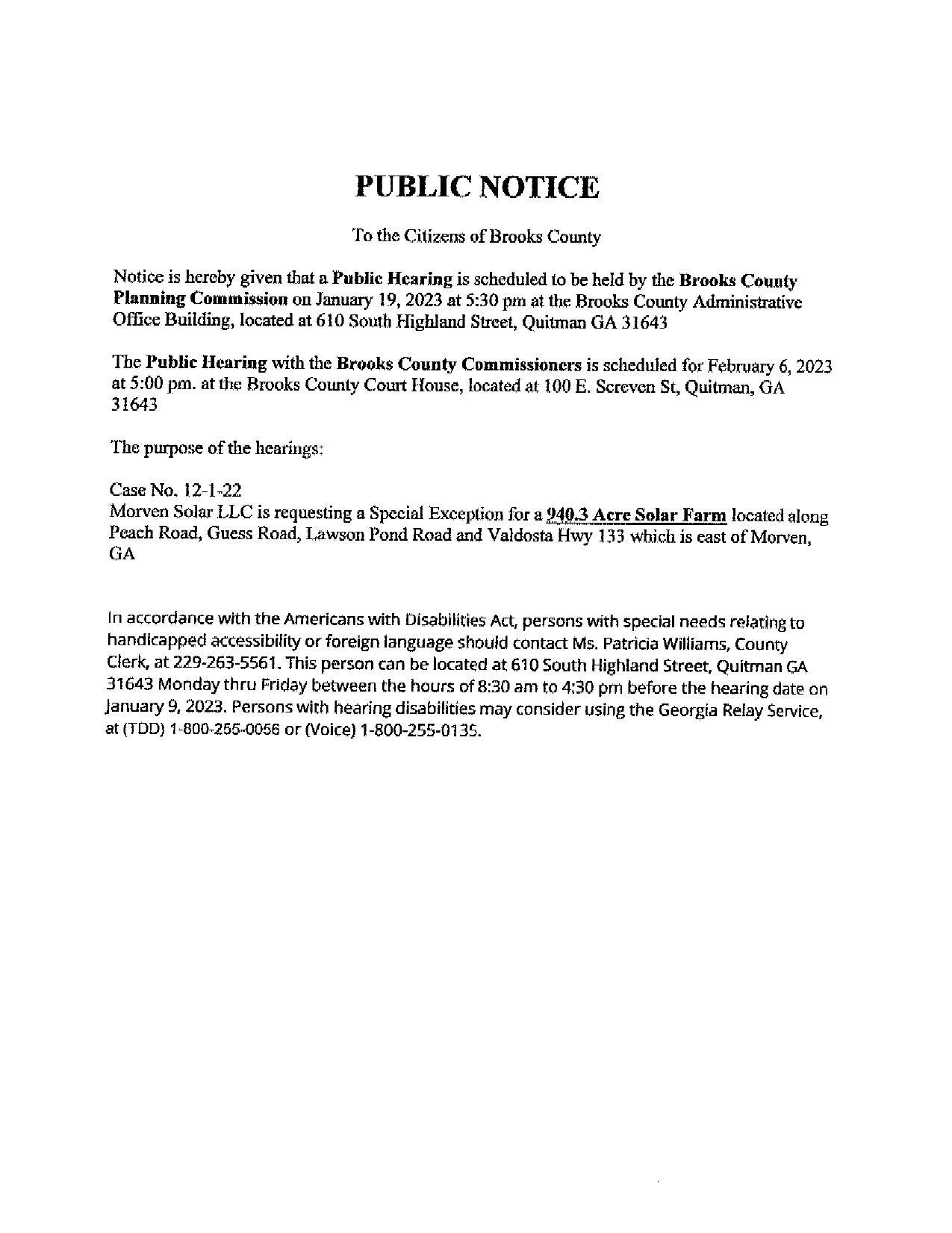 PUBLIC NOTICE