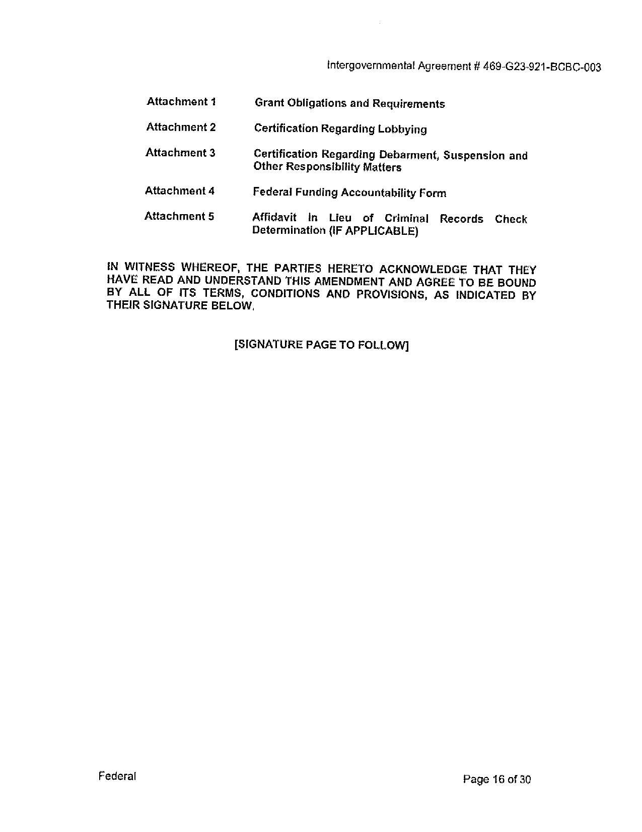 Attachment 1 Grant Obligations and Requirements