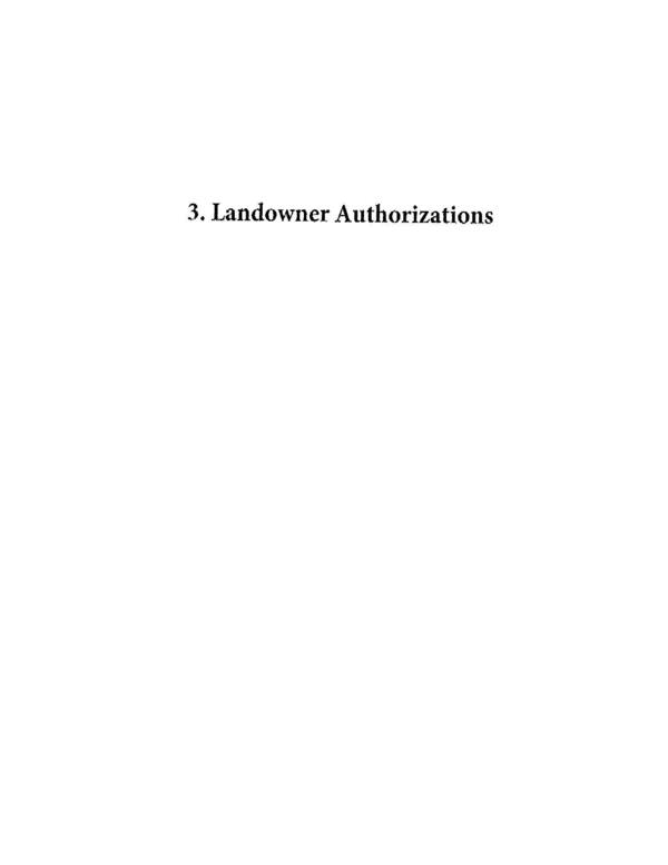 3. Landowner Authorizations