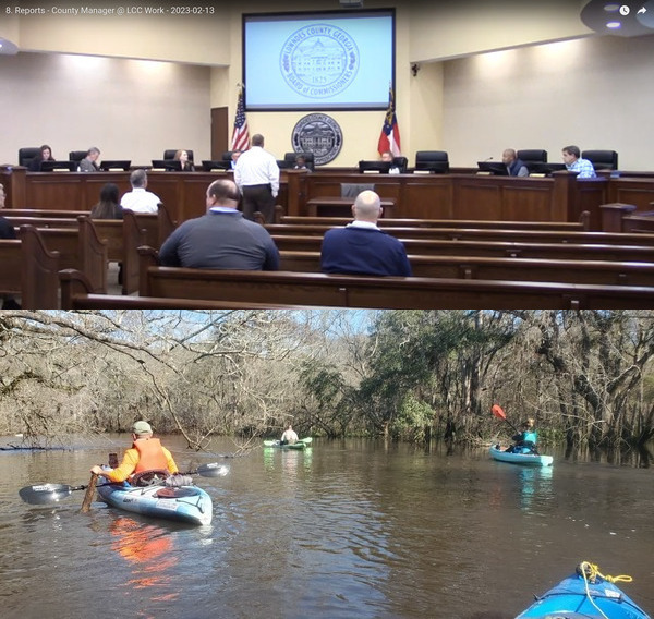 Chairman says paddling in the treetops, and for real two years ago