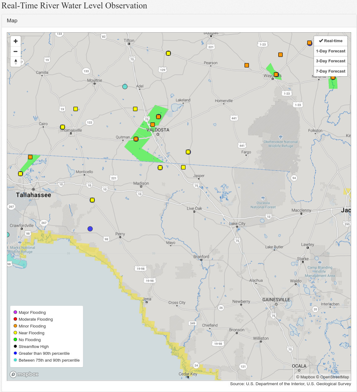 Real-Time River Water Level Observation --Tallhassee Democrat 2023-02-16