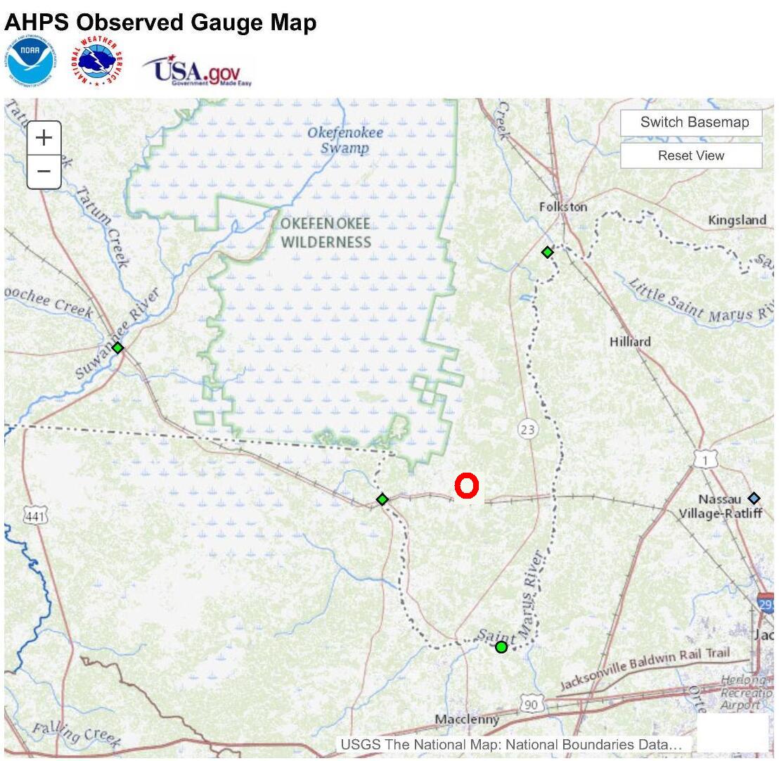 St. Marys River Gauges --NOASS, USGS