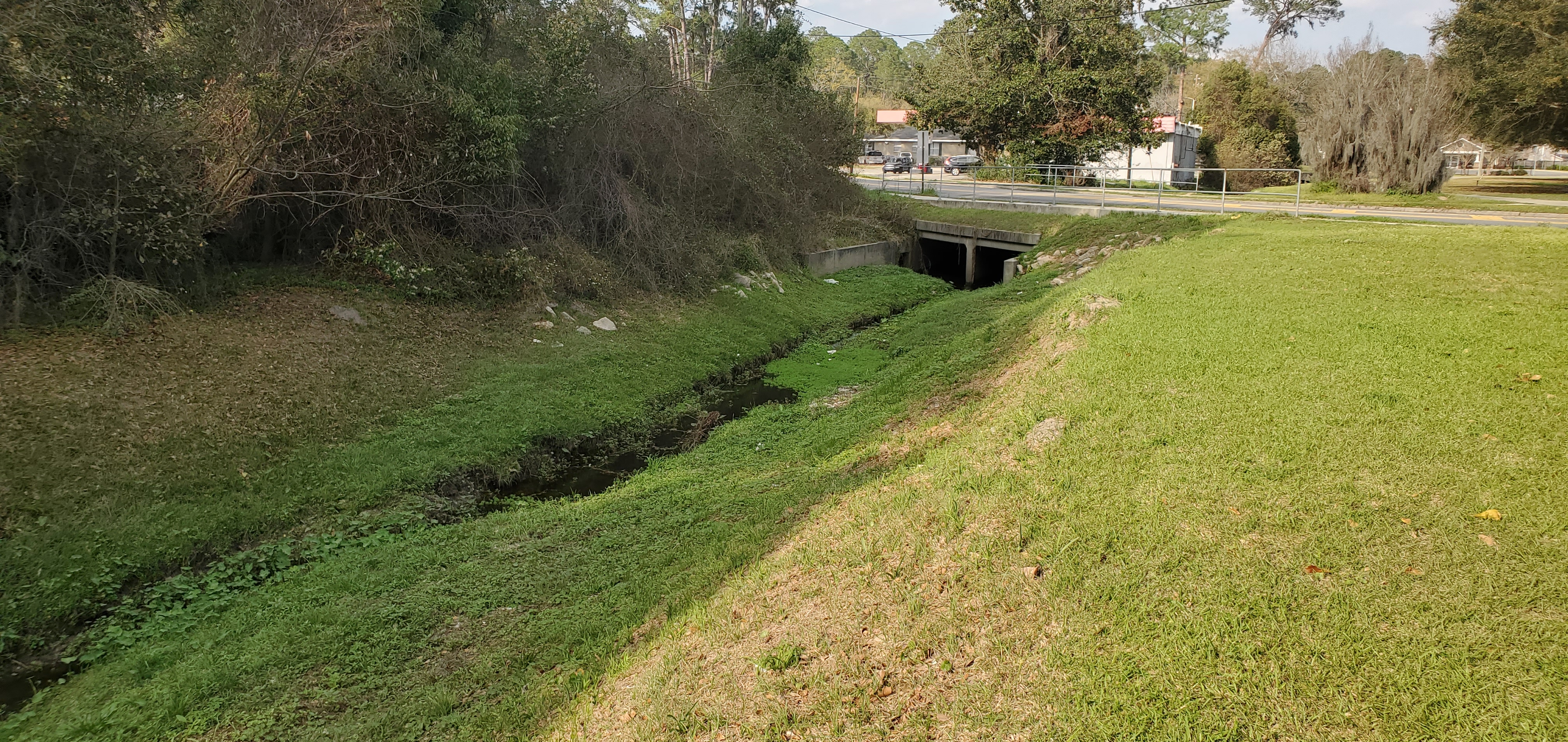 Two Mile Branch downstream from Lee Street, 16:02:31, 30.8483314, -83.2782617