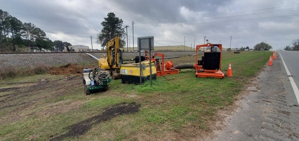 Bypass pump between US 84 and CSX RR tracks, 2023:02:28 09:15:15, 30.8433993, -83.2446536