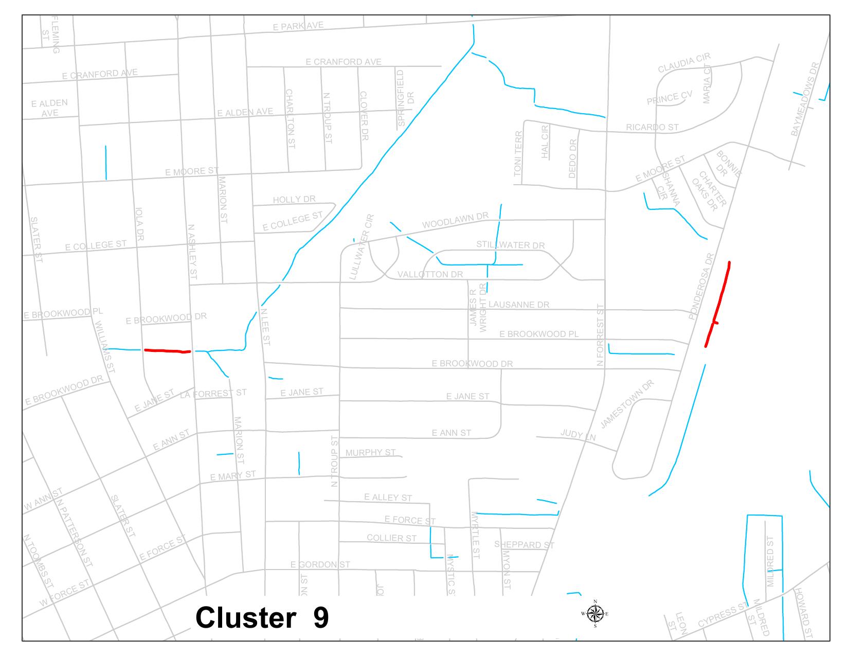 Cluster 9: Ashley St. to Iola Dr., One Mile Branch