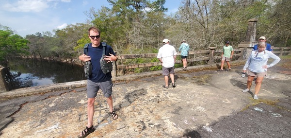 Gee Edwards and others on Spook Bridge, 14:56:45, 30.7898350, -83.4516626