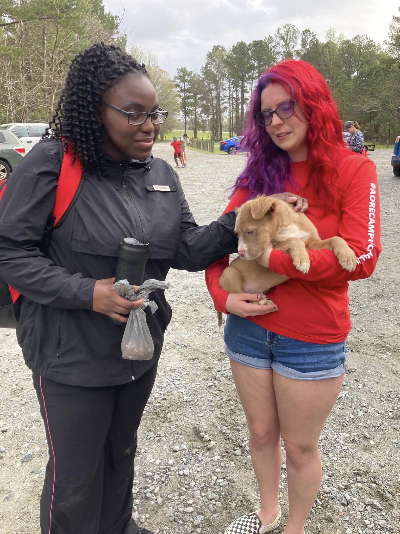 Lost puppy went home with them --Gretchen Quarterman