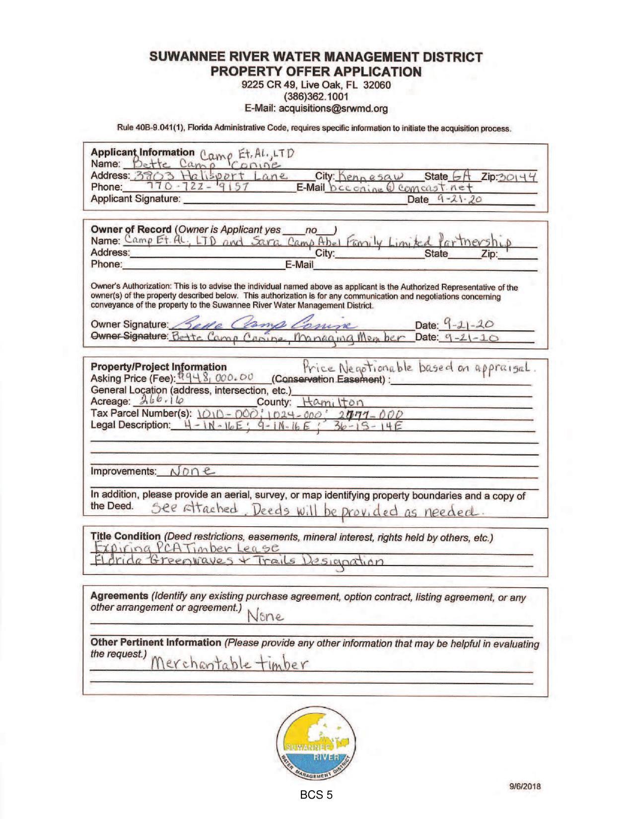 Property Offer Application (1 of 2)