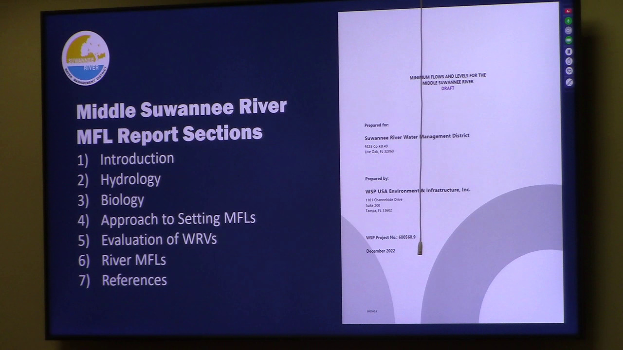 Report Sections Middle Suwannee River MFL