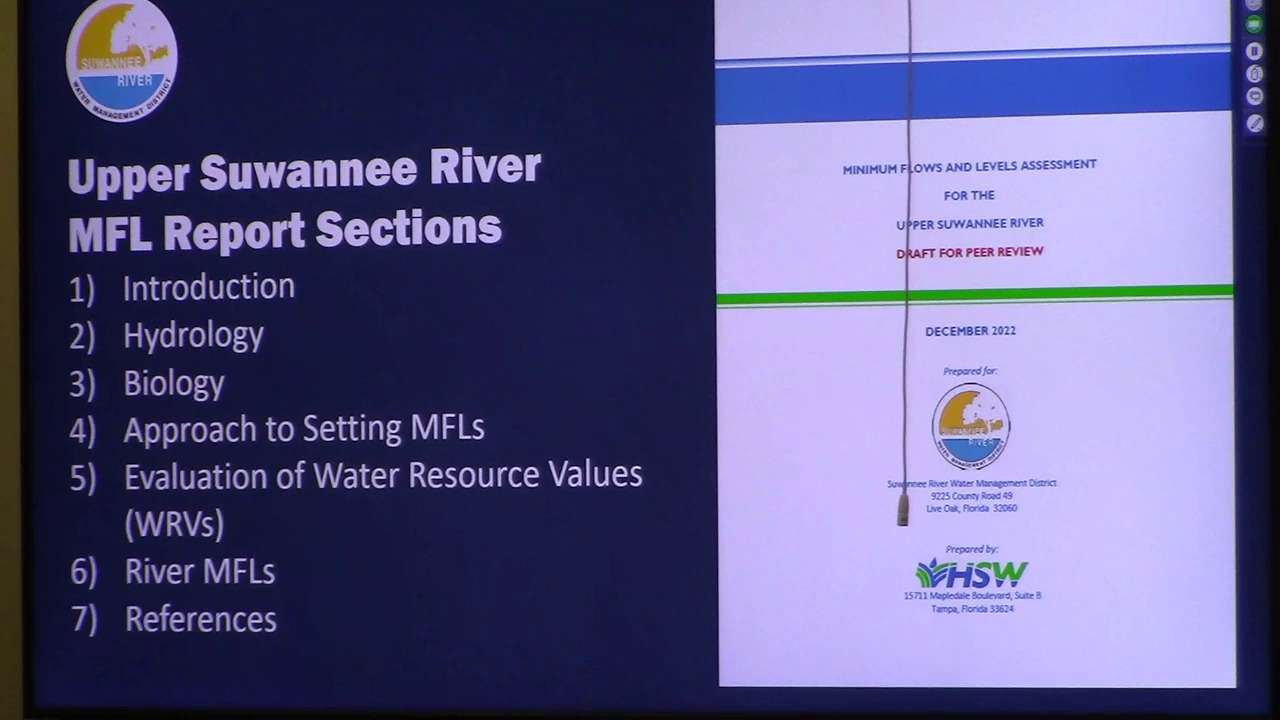 Report Sections of Upper Suwannee River MFL