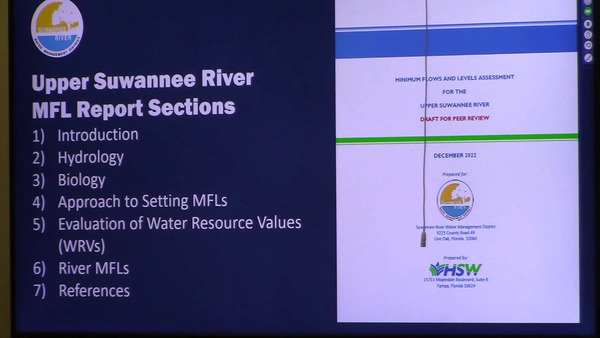 [Report Sections of Upper Suwannee River MFL]