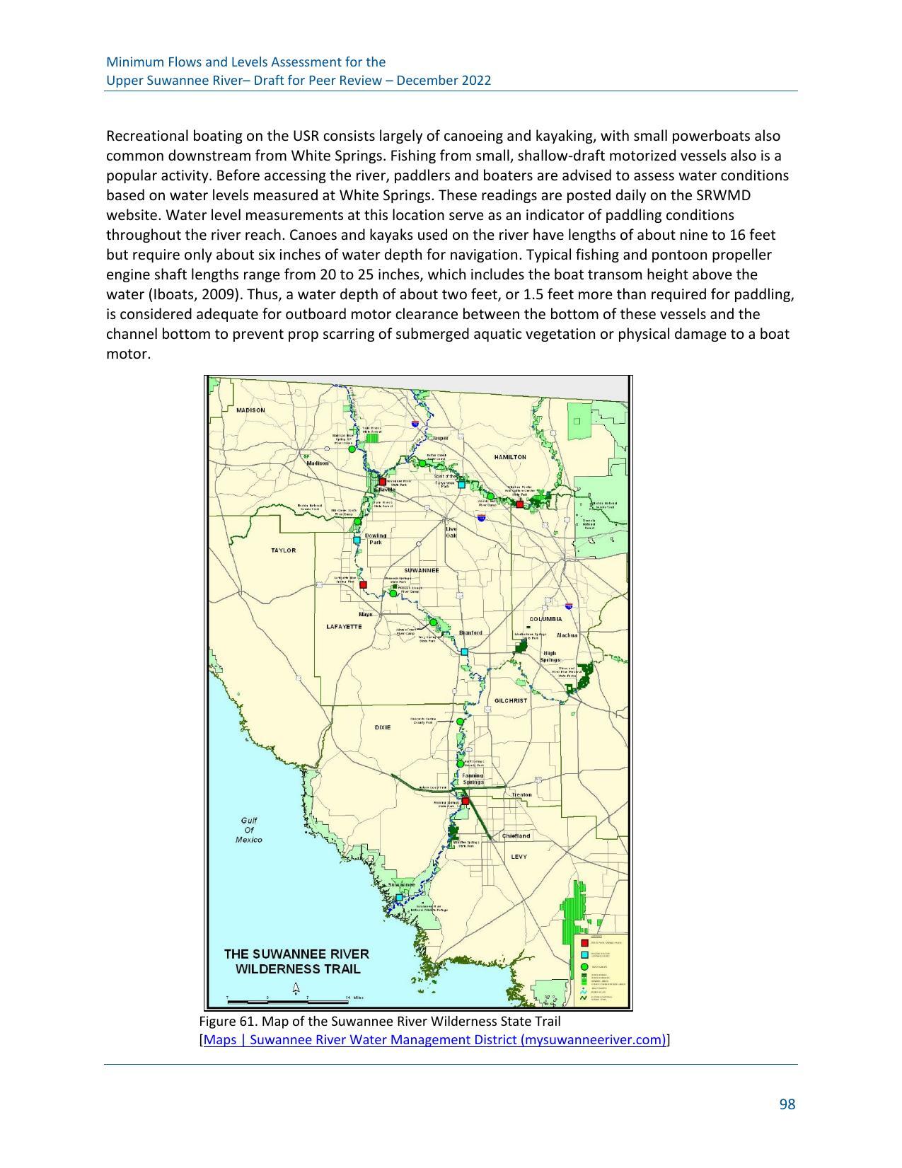 Figure 61. Map of the Suwannee River Wilderness State Trail