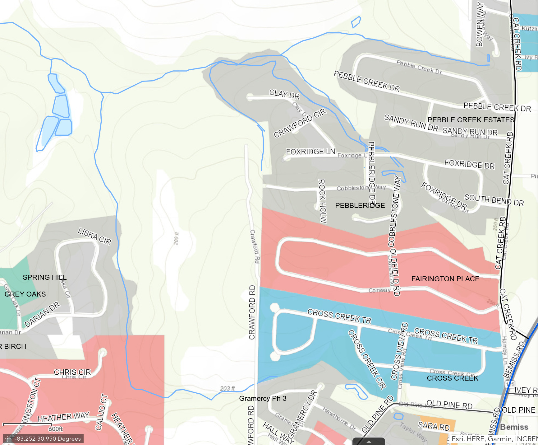 Map: Pebble Creek Estates --VALORGIS