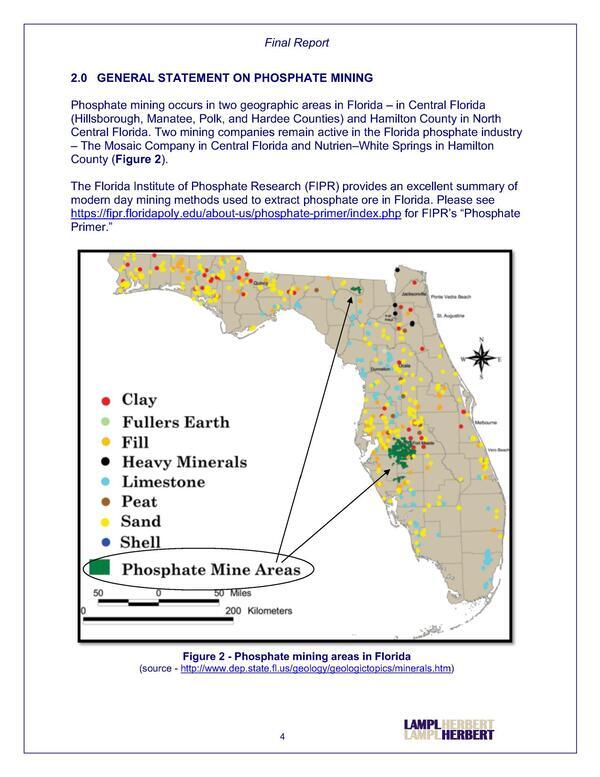 2.0 GENERAL STATEMENT ON PHOSPHATE MINING w. Map of Phosphate Mine Areas