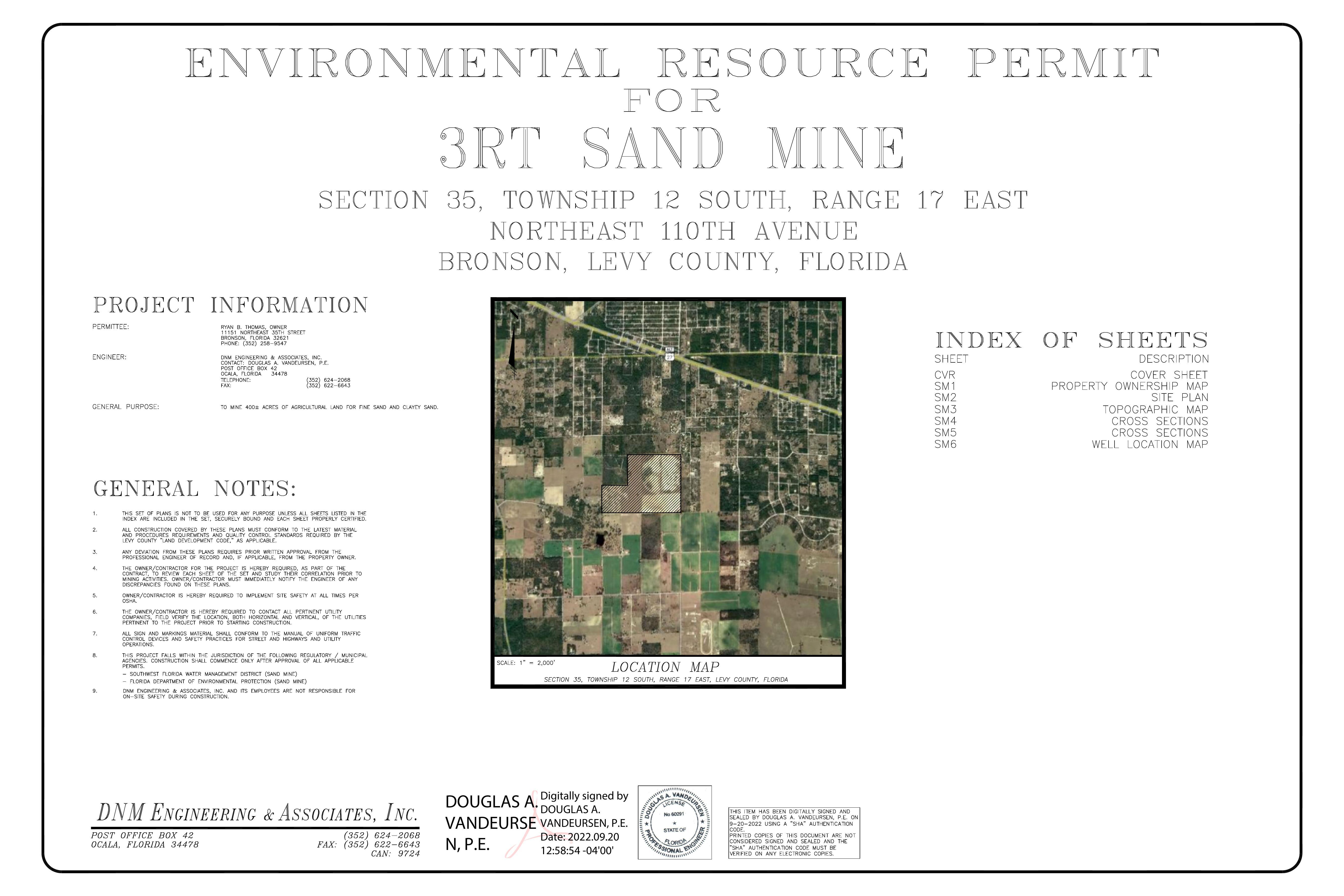 ERP for 3RT Sand Mine Location Map